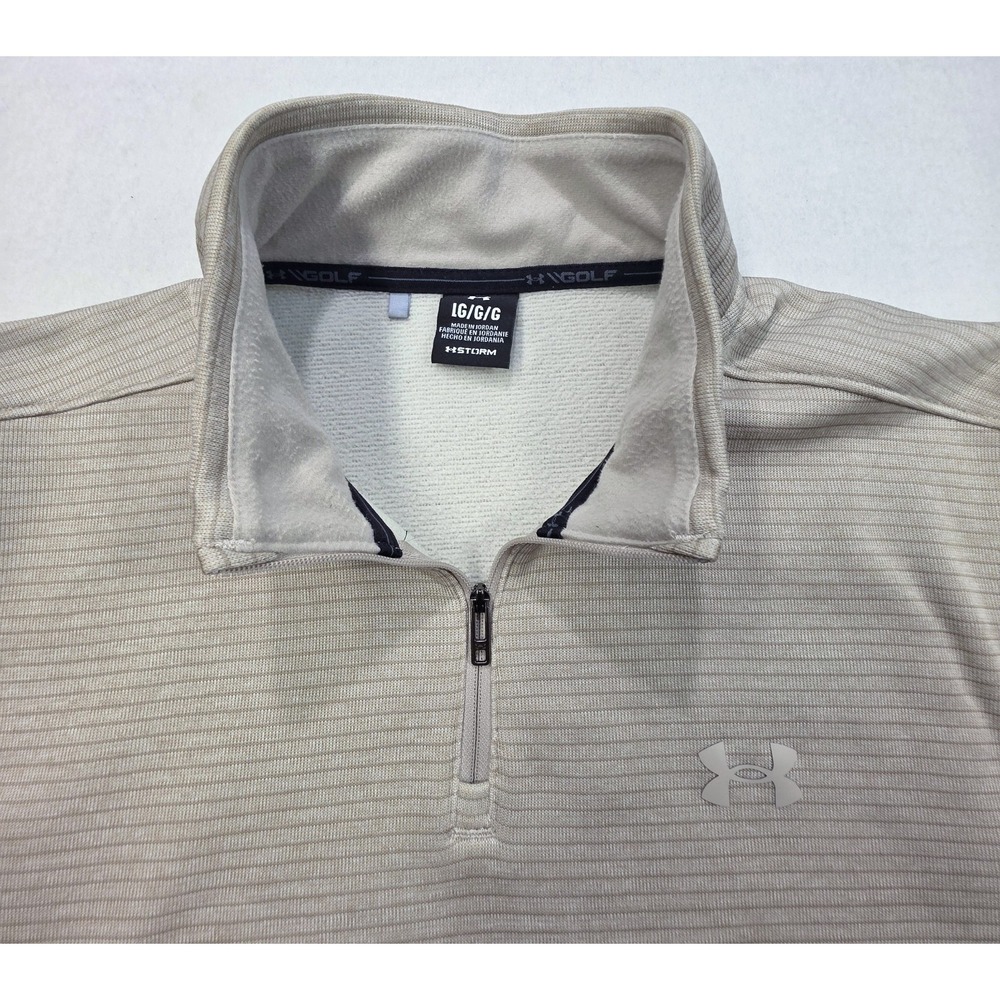 Actual Under Armour Storm Golf Pullover Mens 1/4 Zip Beige Jacket LIMITED USE